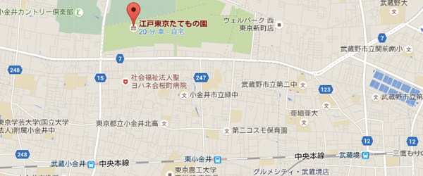 Edo-Tokyo Open Air Architectural Museum Access Map